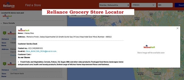 Reliane Grocery Store Locatory